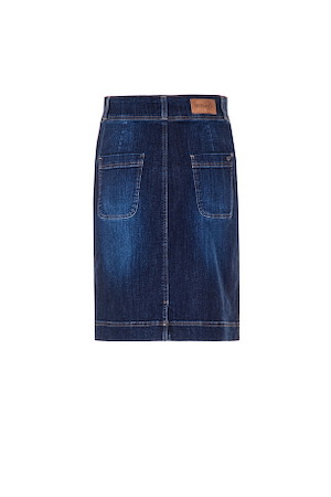 Skirt denim w/front pockets 90%cot 8%pol 2%ela