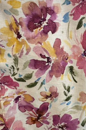 Shorts linnen flower 59%linn, 39%vis, 2%ela