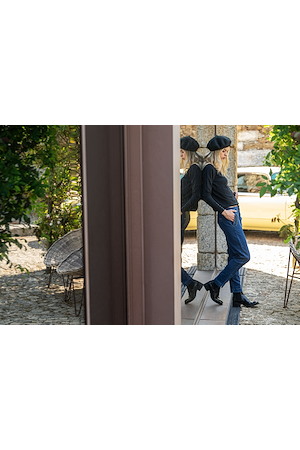 7/8 jeans w/piping 90%cot 8%pol 2%ela