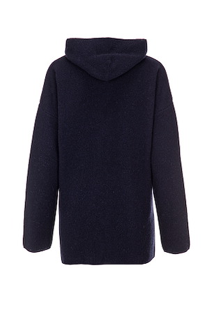 Knit jacket w/hood 80%wool 20%polya