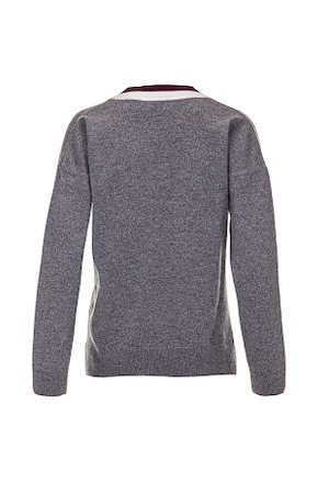 Knit v-neck duo color 80%wool 20%polya